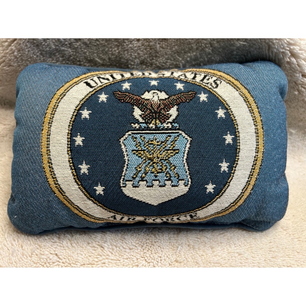 United States Air Force Small Tapestry Accent Pillow Blue Military Decor 9.5x6.5